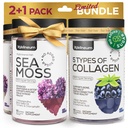 Collage e muschio marino Gummies Bundle - Peptidi di collagene, Moss del mare irlandese, Biotina, Keratina, Bladderwrack - Integratore manichino per immunità, Detox, Capelli sani, Pelle e Unghie - per uomini e donne