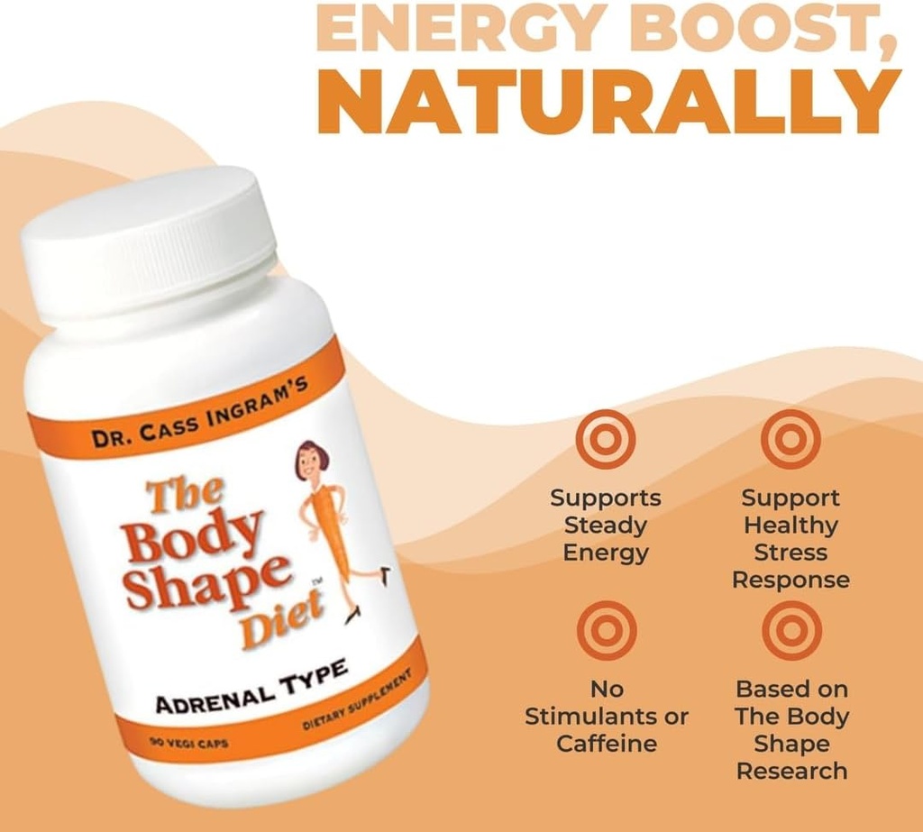 Dr. Cass Ingram's Premium Adrenal Support Formula - Natural Energy & Stress Support with Wild Mediterranean Herbs, Royal Jelly & Glandular Complex - 90 Capsules