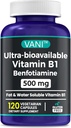 2 in 1 Formula potenziata: vitamina B1 con Benfotiamine 500mg, supplemento solubile grasso di vitamina B-1, 500 mg - 120 capsule (1)