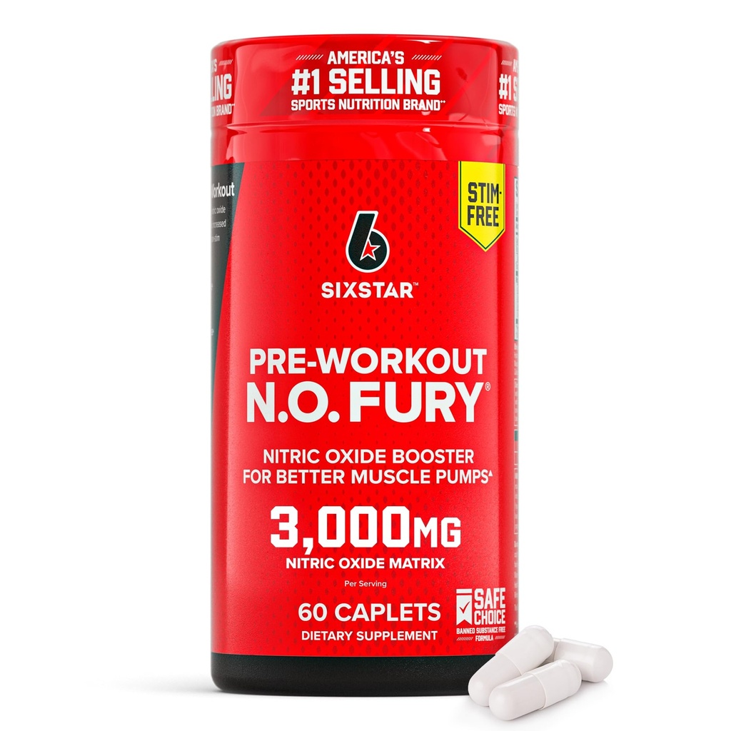 Six Star Nitric Oxide integratori per gli uomini e le donne, Muscle Builder (60 conte) - Nitric Oxide Booster Pills Muscle Pump Pre Workout Supplement - Nutrizione sportiva per la costruzione del muscolo, resistenza & energia