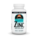 Sorgente Naturals Zinco, Aminoacido Chelato - Integratore alimentare - 50 mg - 250 compresse