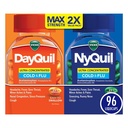Vicks DayQuil & NyQuil Ultra Concentrated Liquicaps Co-Pack, Cold & Flu Medicine, Potente Multi-Symptom Daytime & Nighttime Relief per Headache, Fever, Sore Throat, Minor Aches & Pains, & Cough, 96ct