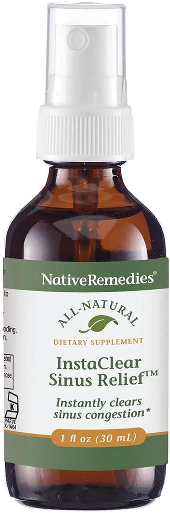 Rilievo InstaClear Sinus Remedies - Tutto Natural Herbal Supplement per Clear, Healthy Sinuses Durante Colds, Allergies o Hay Fever - 29 ml