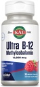 KAL Ultra B12 Methylcobalamin 10.000mcg, Alta potenza Vitamina B-12 per l'energia sana, Metabolismo, Nerve, Red Blood Cell Support, * Natural Raspberry Flavor, Vegetariano, 30 Micro Tablet, 30 Serve
