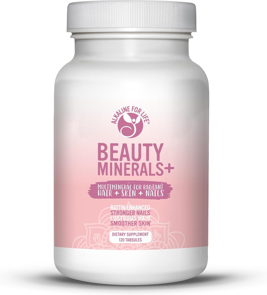 Minerali di Bellezza - Biotina Multimineral potenziato per la crescita dei capelli, la resistenza alle unghie e l'elasticità della pelle - 19 Nutrienti - Capelli e Vitamine delle Unghie