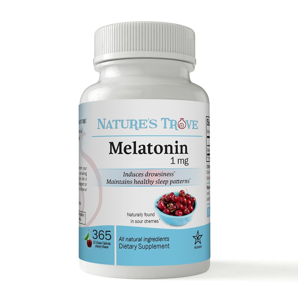 Melatonin 1mg da Nature's Trove - 365 EZ-Chew Tablets Cherry Flavor