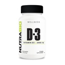 NutraBio Vitamina D (2000 IU), Supporto Immune - 90 capsule vegetali
