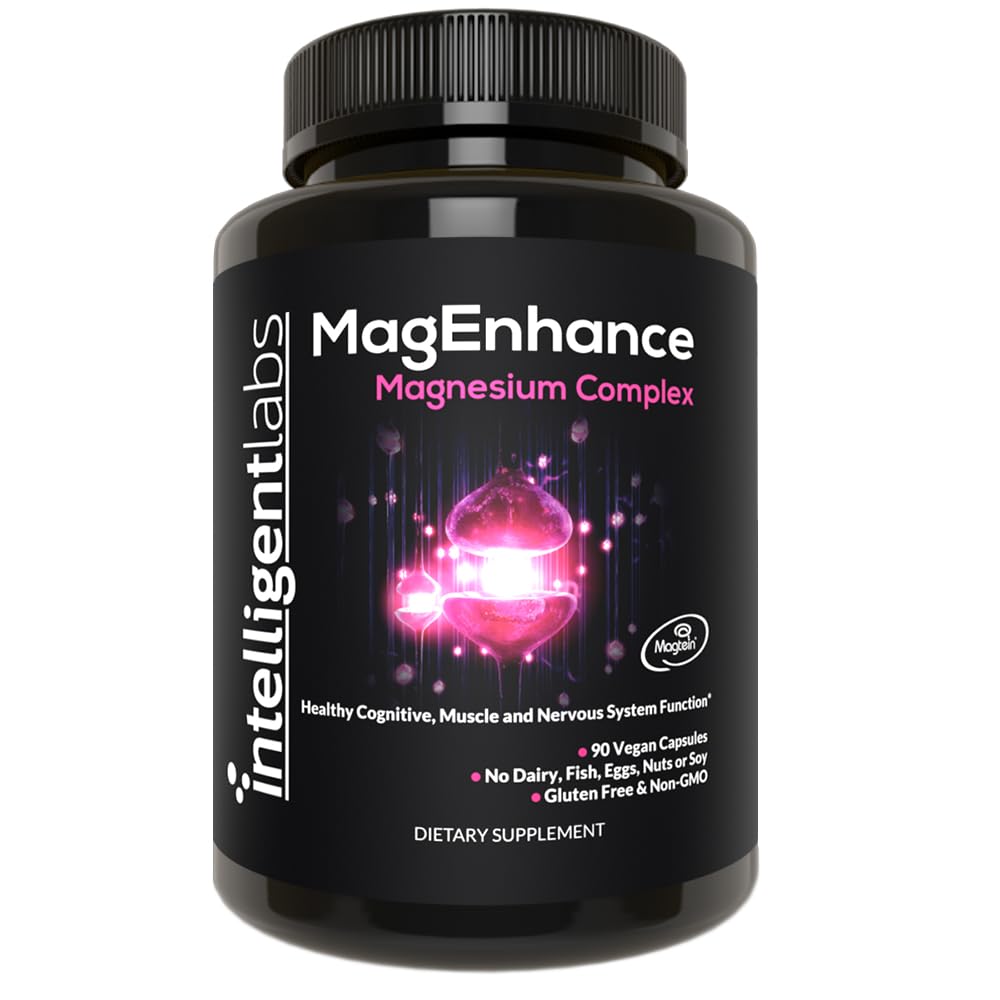 Intelligent Labs MagEnhance Magtein Magnesio Complesso Supplemento L-Threonate con Magnesio Glycinate e Taurate, 90 capsule