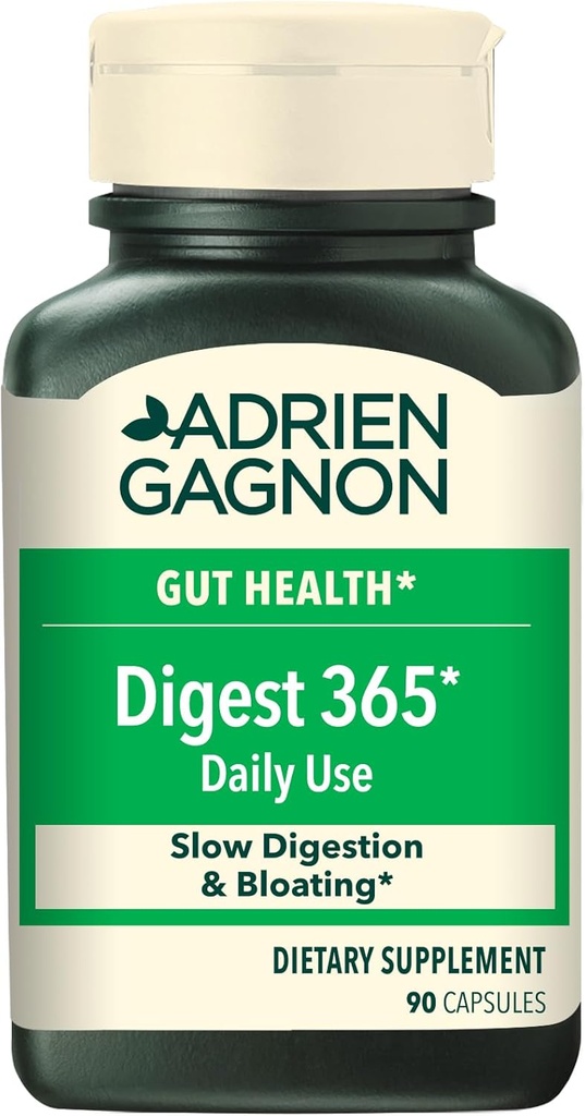 Adrien Gagnon - Digest 365 Natural Digestive Enzymes Complex, per Digestione Supplemento Gas e Bloating Relief, Restore Gut Health - 90 Conte