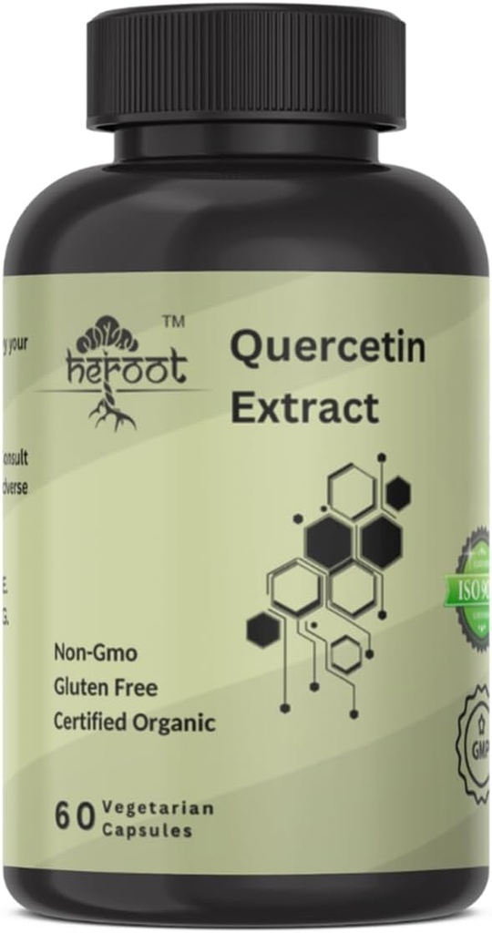 Estratto di Quercetina Capsule Non OGM,Gluten-Free, Supporti Vegetariani Totale Energia Di Resistenza alla Salute (60 capsule)