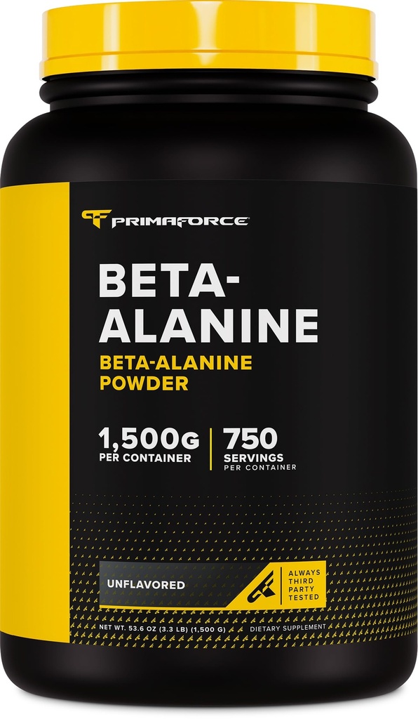 Primaforce Beta Alanine Polvere, non aromatizzata, 1,5 kg - Gluten Free, Non OGM Supplemento per uomini e donne