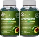 Magnesio Glycinate Gummies con Ashwagandha e CQ10 Calm Magnesium Complex L-Threonate Vegan Non OGM 800mg Magnesio Glycinate Gummy Magnesium Supplemento - Confezione da 2