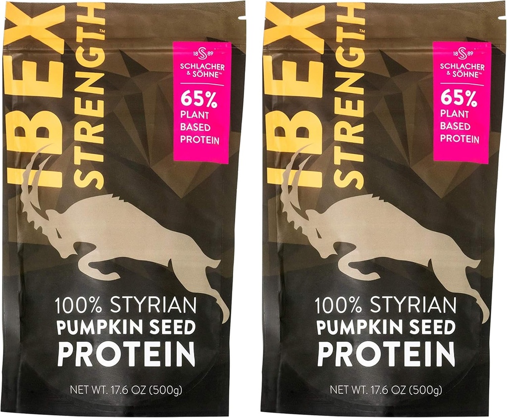 Schlacher & Söhne Styrian Pumpkin Seed Protein Polvere: 100% Pure, Plant Protein, Non OGM, Gluten Free, Vegan, No Additives, Boost’s Immune System, Migliora la digestione, Made in Austria (2 Pack)