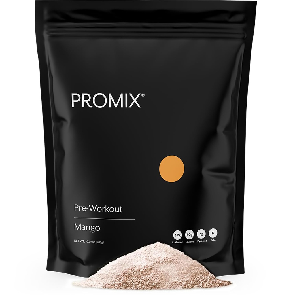 ProMix Nutrition Pre-Workout - Maximize Focus and Performance - Free of Stevia, Xanthan Gum, Soy, Gluten e OGMs - Mango - 30 Servings (Pack of 1)