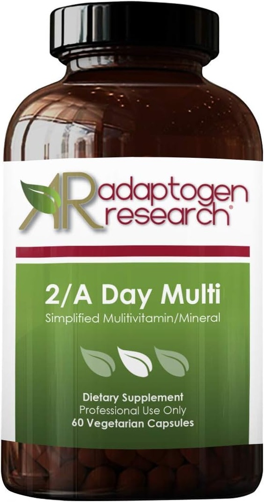2/A Day Multi | Supplemento Multivitaminico Adulto Senza Ferro con Quatrefolico di Folato attivo, Minerali di Chelato, Vitamine A, B6, C, D, E, K, Riboflavin, Thiamin | 60 Capsule Vegetariani