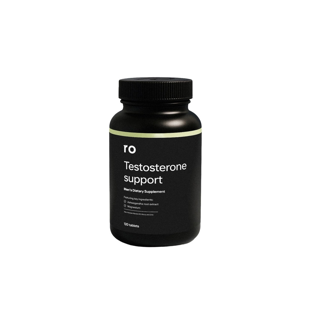 Supporto di testosterone Ro per gli uomini | Supplemento nutrizionale giornaliero con Ashwagandha per sostenere livelli di testosterone sano e magnesio per promuovere la salute muscolare | (120 compresse)