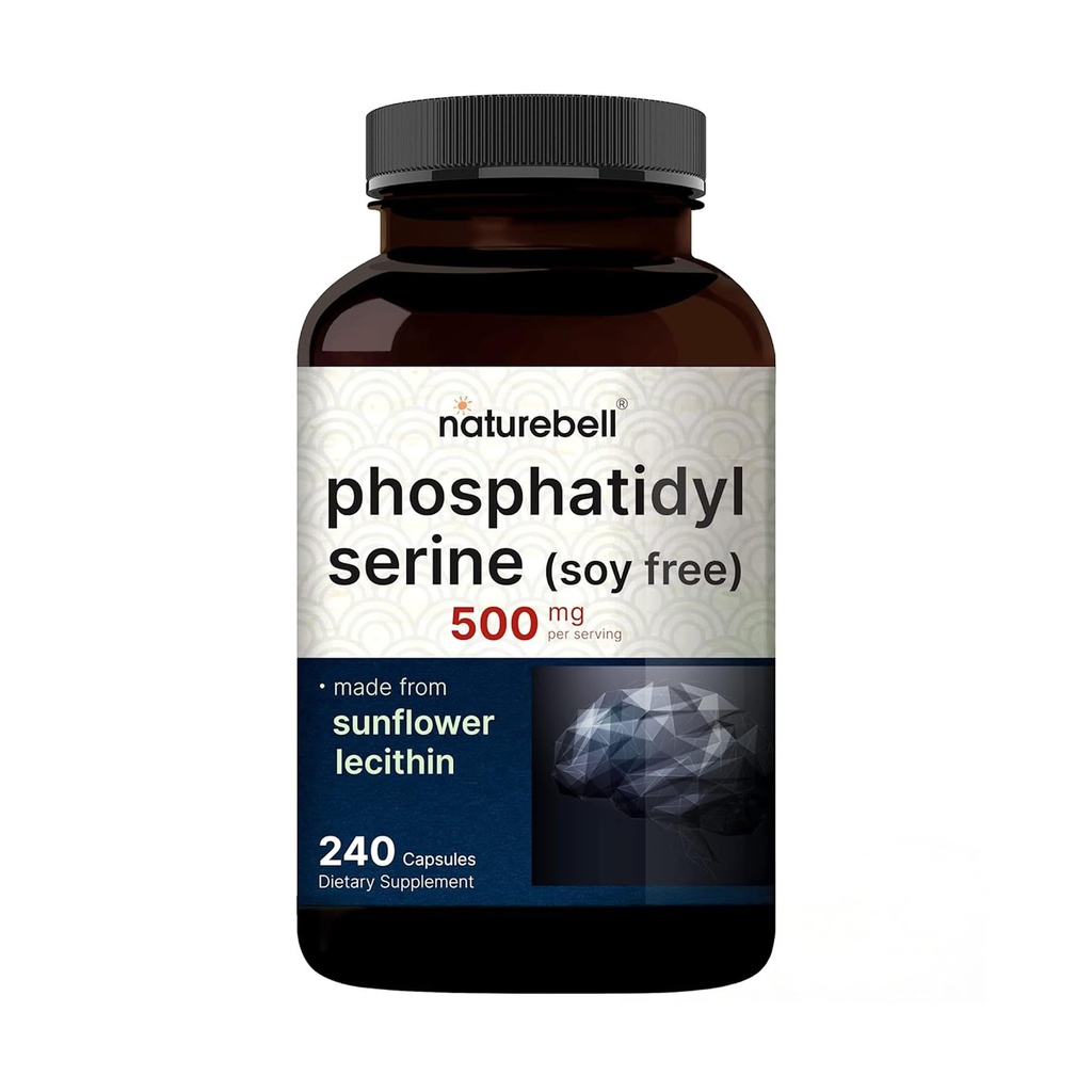 Ultra Forza Phosphatidylserine Supplement 500mg Per Serving, 240 capsule | Soy Free, derivato dalla lecitina di girasole – Supporta la salute cognitiva e la funzione del cervello – Non-OGM