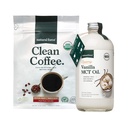Natural Force Organic Clean Coffee + Creamy Vanilla MCT olio Bundle – Aromaed MCT Creamer & Mold & Mycotoxin Free Coffee – Non OGM, Keto, Paleo, e Vegan - 12 Oz Bag e 16 Oz bottiglia di vetro