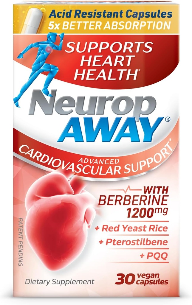 Supporto cardiovascolare 30ct 1200mg Berberina PQQ Red Yeast Rice Pterostilbene