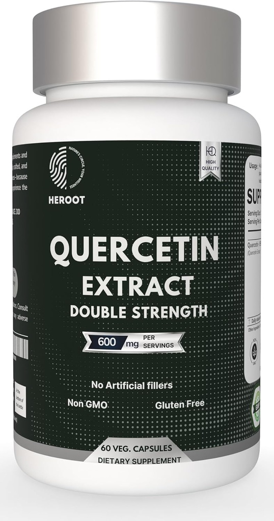 Estratto di Quercetina capsule Non OGM,Gluten-Free, Supporto vegetariano Totale energia di resistenza alla salute (120 capsule)
