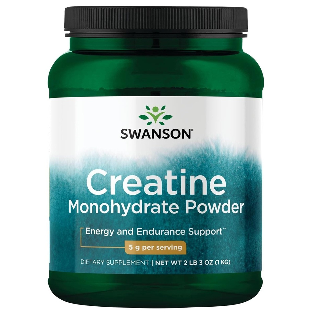 Polvere di monoidrato della creatina di Swanson, micronizzata, 5g per porzione, 200 porzioni (1kg)