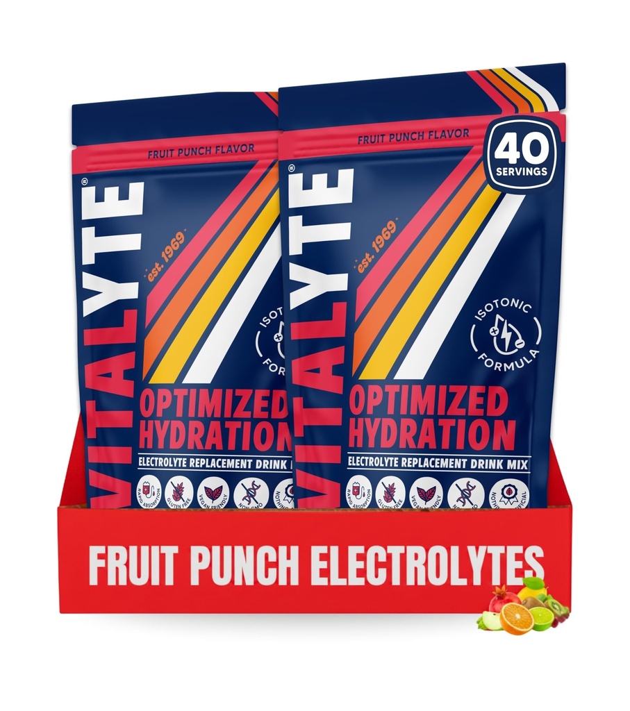 Miscela della bevanda della polvere dell'elettrolita di vitalita, Miscela dell'idratazione dell'elettrolita di isotonica, Miscela della polvere di allenamento senza glutine, Confezione da 2, 35 oz. Ogni, frutta Punch Flavor