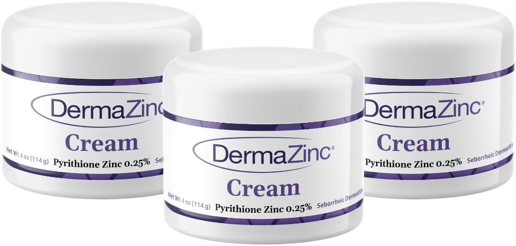 Crema di terapia DermaZinc, Crema di zinco per pelle, SkinDisorder ReliefCream per Psoriasi, Dermatite, Eczema e altre condizioni della pelle (3 Pack)