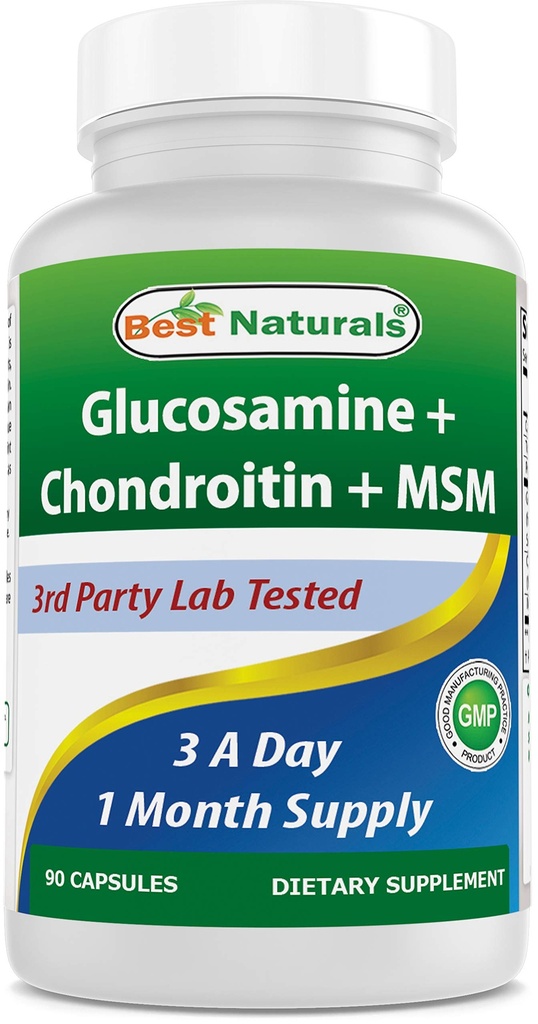 Migliori naturali, Glucosamina Condroitin Integratori MSM, 2600 mg per porzione, 90 capsule (90 conteggio (pacchetto di 1))