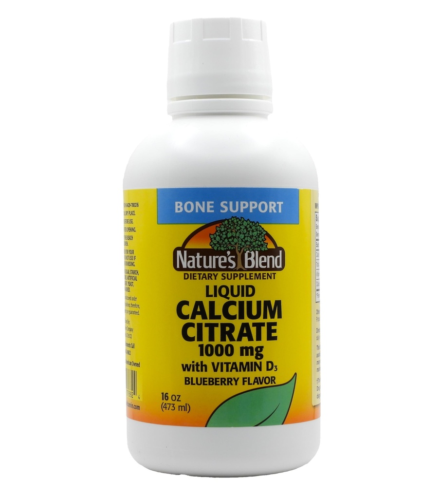 Citrato di calcio liquido 1000mg con D3 16 fl oz Mirtillo liquido