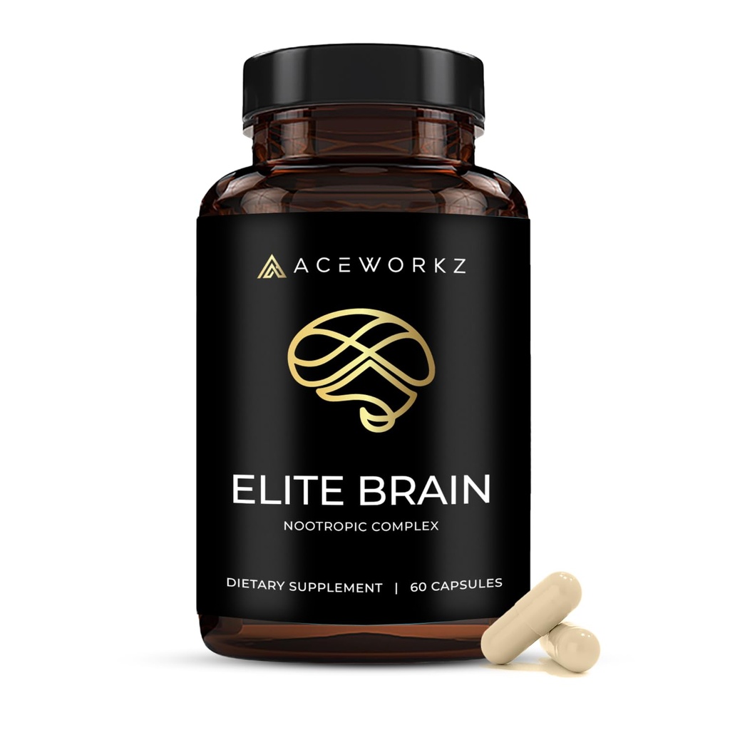 Cervello Elite - Integratore Nootropico per Focus, Memoria & Clarity Mentale - ALCAR, Lions Mane, ALA, L-teanina, Vitamina B Complex - Energia Naturale, Caffeina-Free (60 capsule)