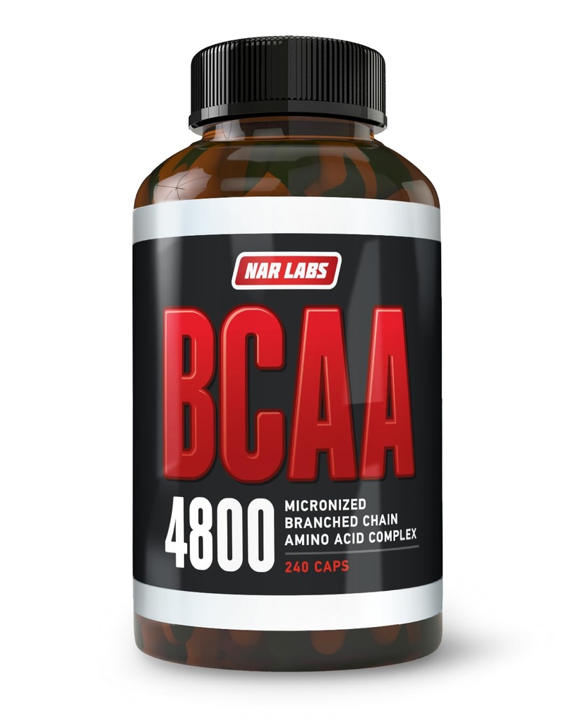 BCAA 4800 | Micronized Branched Chain Aminoacidi | Muscle Building & Recovery | 2.400 per Serving | 80 Servings | 240 Capsule