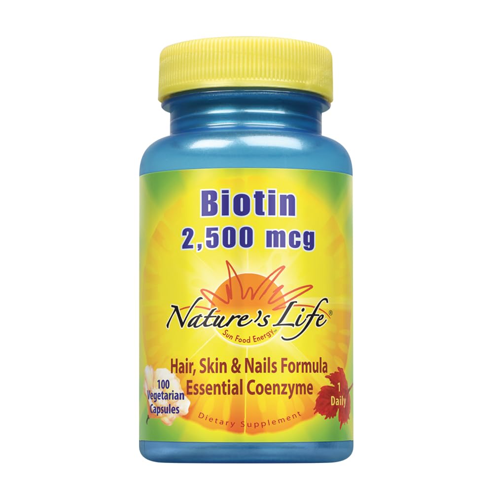 Nature's Life Biotin 2500mcg | Capelli sani, Pelle, Nail & Metabolism Support | Non OGM | 100 capsule vegetali
