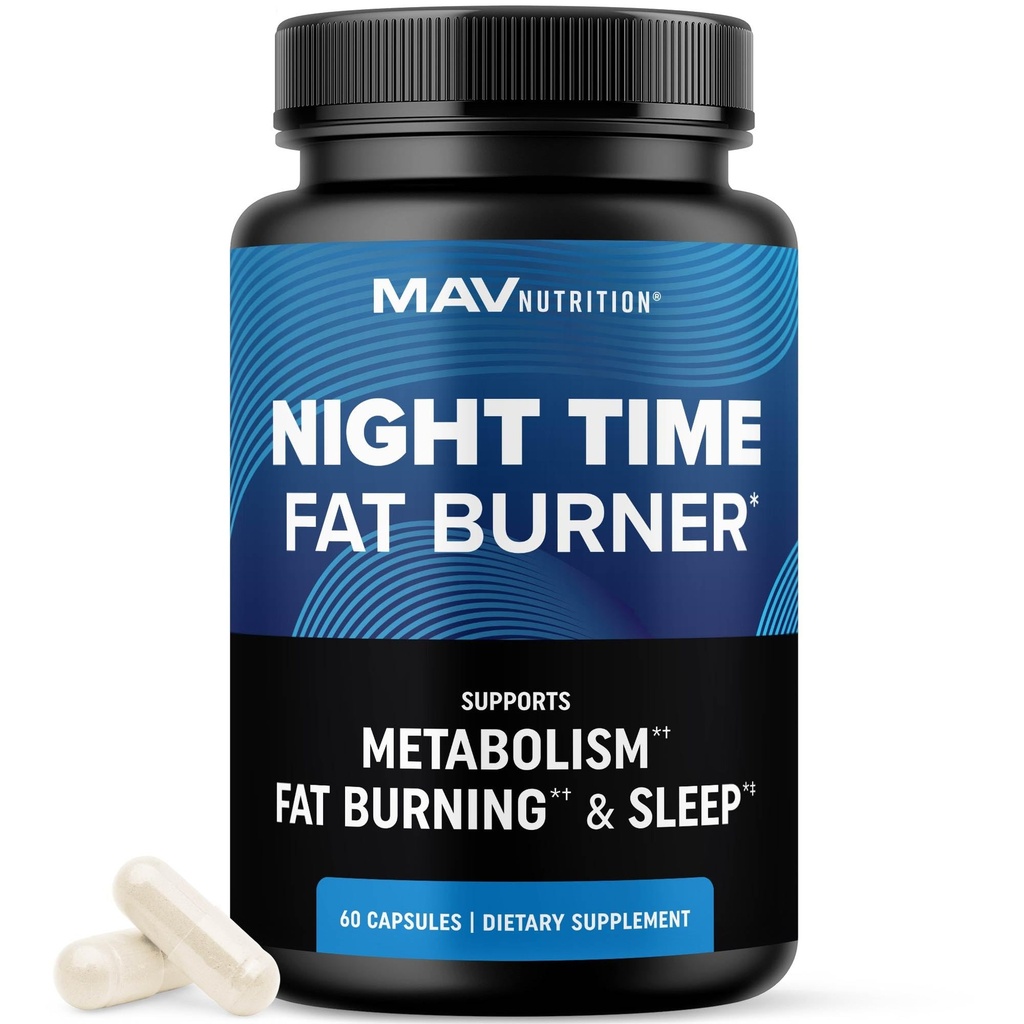 Bruciatore grasso del tempo di notte per il supporto di perdita di peso & Sleep Aid | Appetite Suppressant, Bloccante del carb, Tempo di notte Metabolismo Booster per il bruciatore grasso di stomach & notte tritato con Melatonin | Non-GMO, Vegan 60ct