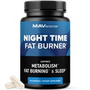 Bruciatore grasso del tempo di notte per il supporto di perdita di peso & Sleep Aid | Appetite Suppressant, Bloccante del carb, Tempo di notte Metabolismo Booster per il bruciatore grasso di stomach & notte tritato con Melatonin | Non-GMO, Vegan 60ct