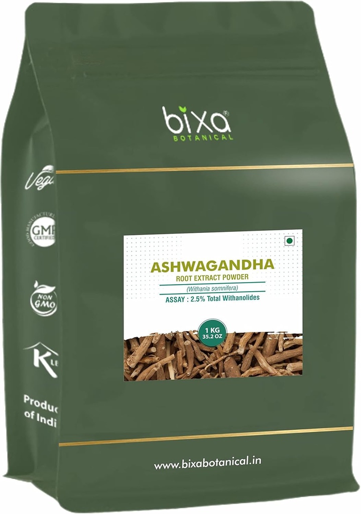 bixa BOTANICAL Ashwagandha Root Dry Extract - 2,5% Total Withanolides by Gravimetry (35,2 Ounce (Pack of 1))