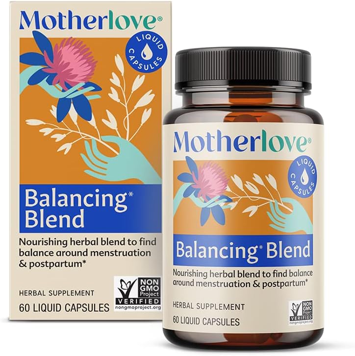 Motherlove Balancing Blend (60 tappi liquidi) Integratore a base di erbe per la salute ormonale di periodo & post-parto—Non OGM, erbe organiche, Vegan, Kosher