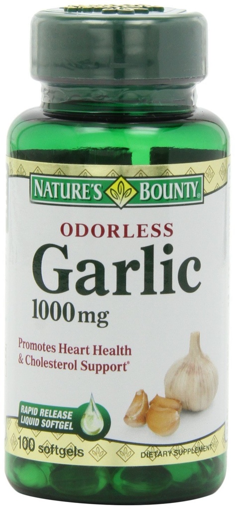 Estratto di aglio di Bounty della natura 1000 mg, 100 Softgel a rilascio rapido (pacchetto di 6)