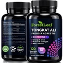 Tongkat Ali e Fadogia Agrestis for Men Supplement w/BioPerine - Tonkat-Ali Max Strength 200:1 Extract - Long Jack Tongkat-ali per gli uomini - Muscle Growth, Performance & Energy - 120 capsule