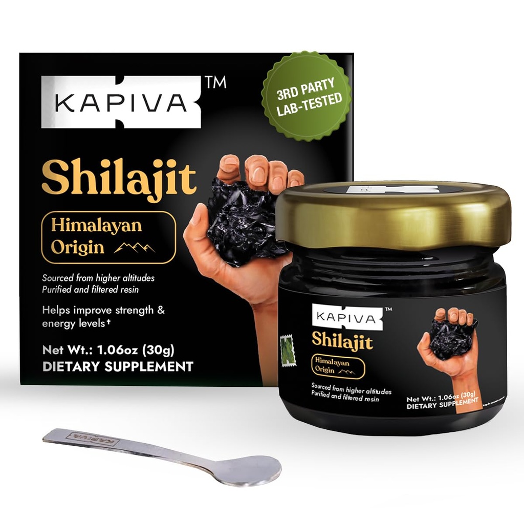 Kapiva 100% Pure Himalajit Resina (30gm), Alta potenza per gli uomini e le donne | 120 Serve di 250mg | 80+ Trace Minerals, Fino al 70% Acido Fulvico | Autentico | Energia Naturale & Supporto Immune