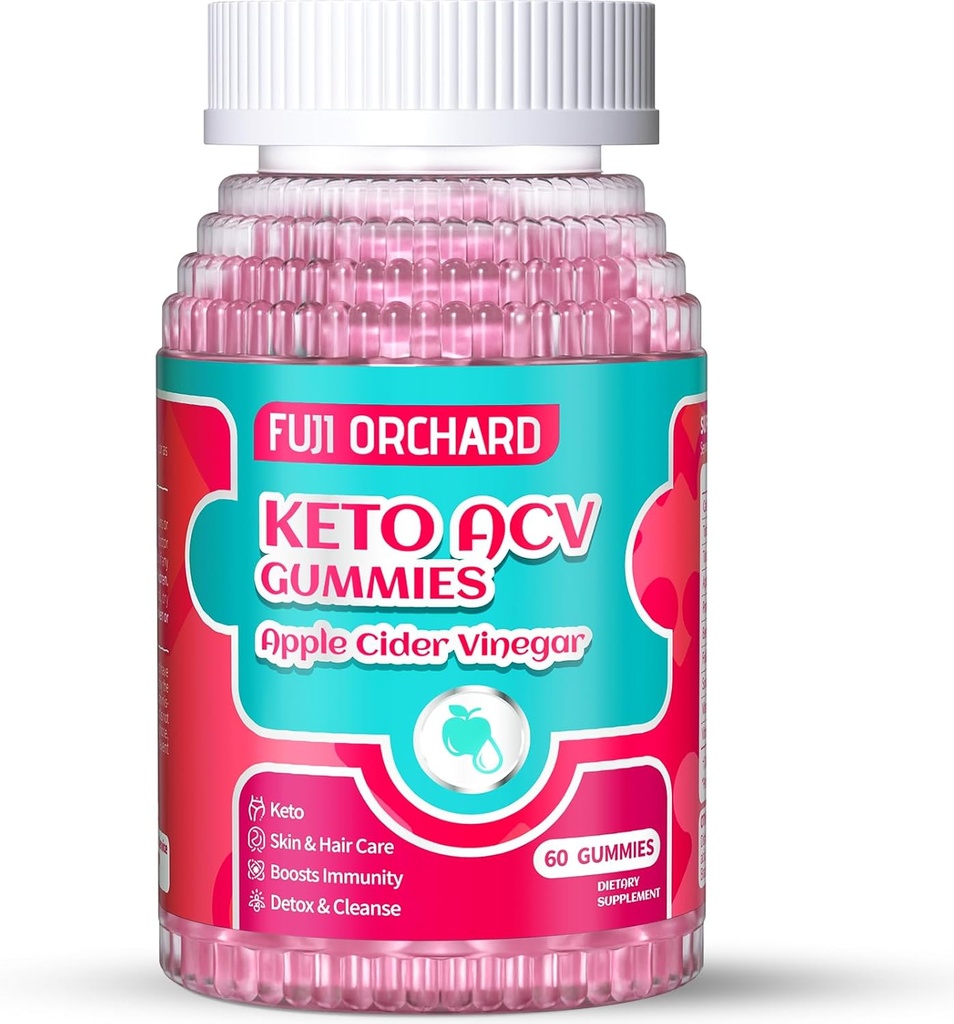 Keto ACV Gummies per la perdita di peso - Delizioso 1500MG Aceto di sidro di mele con Madre, Probiotici, Vitamine B6 & B12, Vegan & Non OGM - Supporta il metabolismo & Fat Burn for Women, 60 Vegan