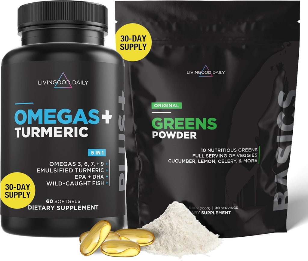 Livingood Daily Omegas and Greens Bundle - Ricco di antiossidanti