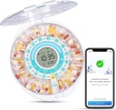 Dispenser automatico intelligente di pillole Bluetooth di aggiornamento di Zoksi, Dispenser di farmaci elettronici per anziani, 28 scomparti organizzatore di medicina con allarme suono/luce/app (Have operazione Video di seguito)