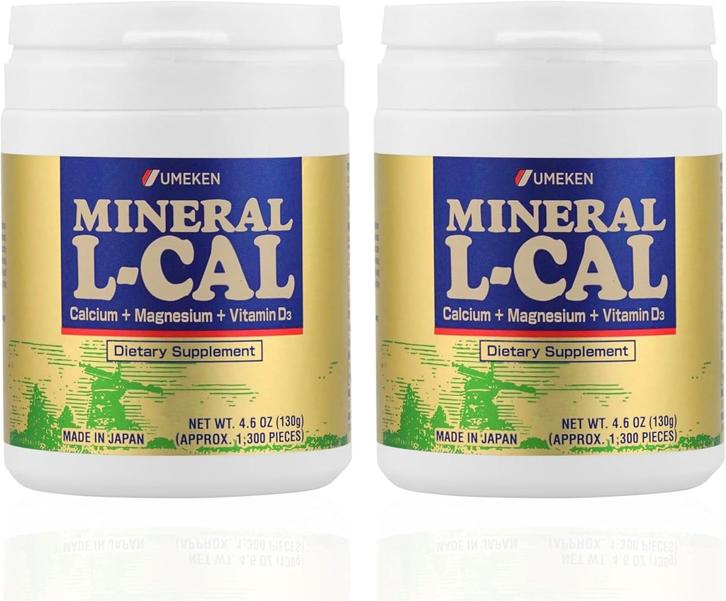 Minerale L-Cal Calcium con vitamina D3, 4 mesi di alimentazione, acqua Soluble Ball Formato con Magnesio e Minerali, Rapido assorbente Magnesio D3 Supplemento, 1.300 Balls per Bottiglia, 130g Ogni, Confezione da 2