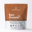 Sprout Living Epic Protein, Plant Based Protein & Superfoods Powder, Chocolate Maca Powder | 20 Grams Organic Protein Powder, Vegan, Non Dairy, Non OGM, Gluten Free, Low Sugar (5 Pound, 60 Servings)