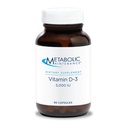 Vitamina di mantenimento metabolica D3 5000 IU - Supplemento di supporto cardiovascolare, senza filler (90 capsule di softgel)