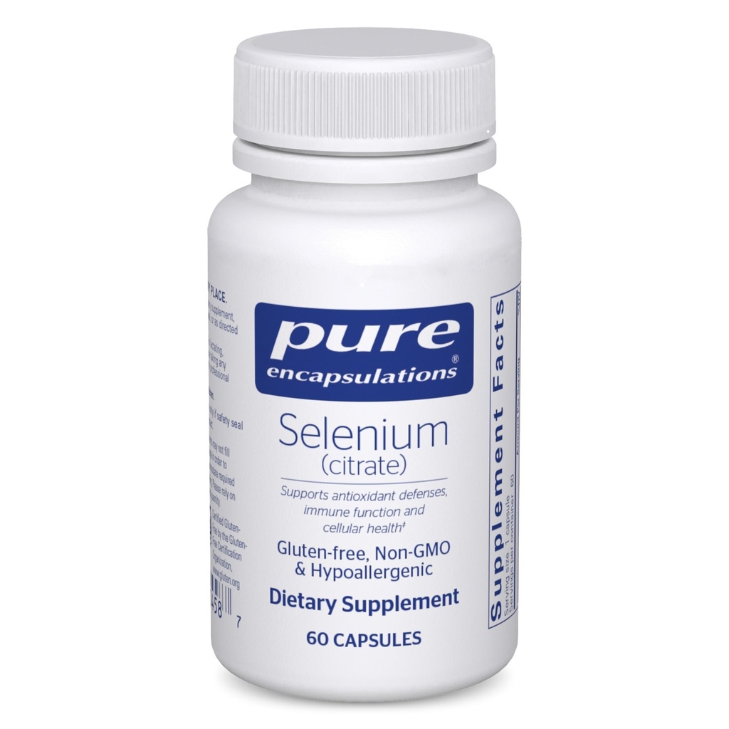 Selenio (Citrate) - per il supporto del sistema immunitario e la salute cellulare - Supplemento antiossidante - Supporta il flusso sanguigno* - Glutine Free & Vegan - 60 capsule