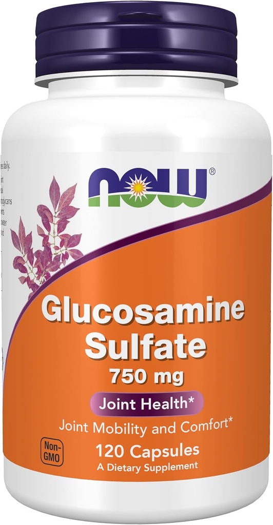 NOW Integratori alimentari, Glucosamina Sulfate 750 mg, con UL Dietary Supplement Certification, 120 capsule di Veg