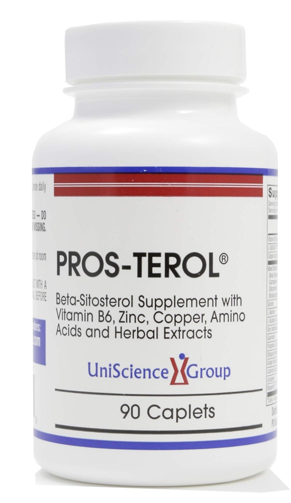 Pros-TEROL, Prostate Relief con 900 mg Sterols di piante con semi di zucca, Sting Nettle Root, Ginger Root, Licorice Root Extracts 90 Caplets