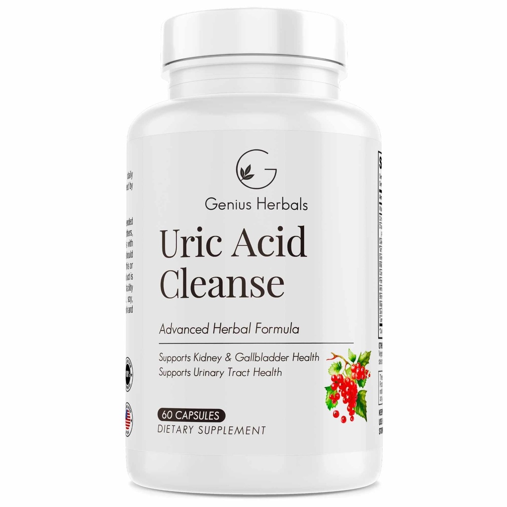 Uric Acid Cleanse – Supporta il rene, il fegato, la vescica e la salute del tratto urinario, Advanced Herbal Formula - 60 capsule