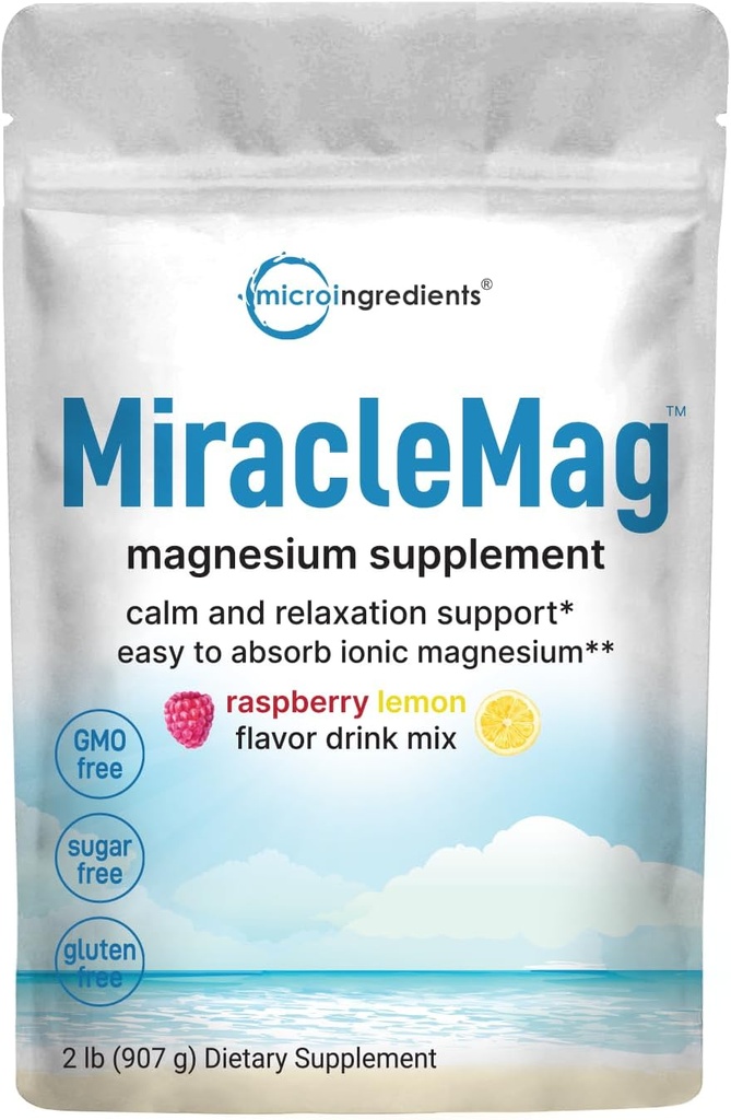 Polvere di Magnesio calma, 2lbs | Polvere di citrato di magnesio | Limone dolce aromatizzato | Supporto minerale calma e rilassante | Facilmente assorbito | Non-GMO, Vegan, Sugar Free